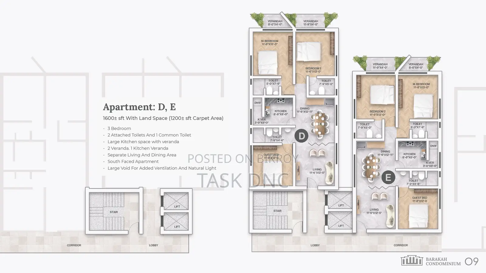 3-Bedroom Apartment for Sale at Barakah Condominium, Uttara