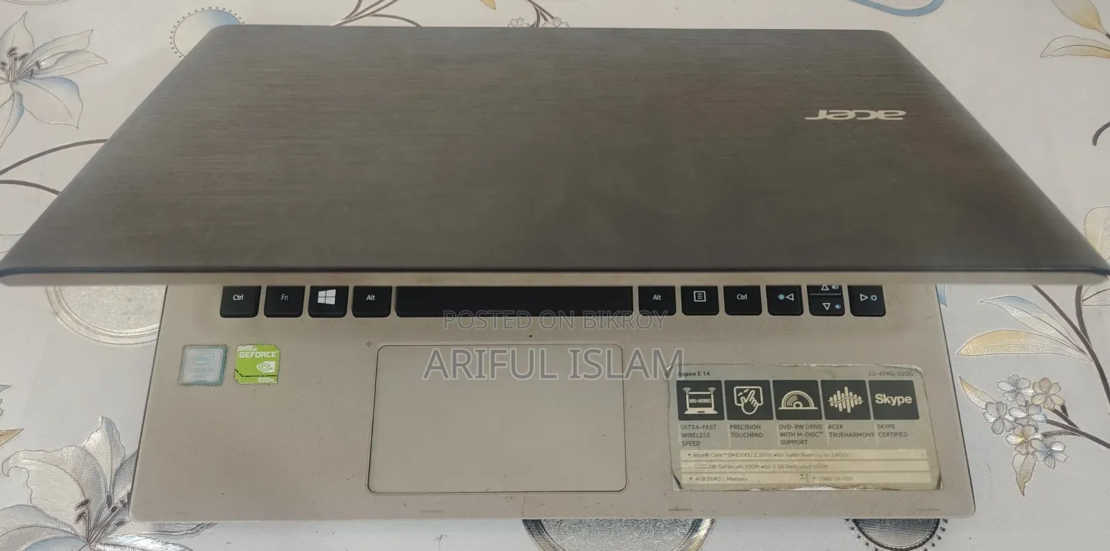 ল্যাপটপ Acer Aspire E5-474g ৮জিবি ইন্টেল কোর আই৫ এইচডডি ৫০০জিবি