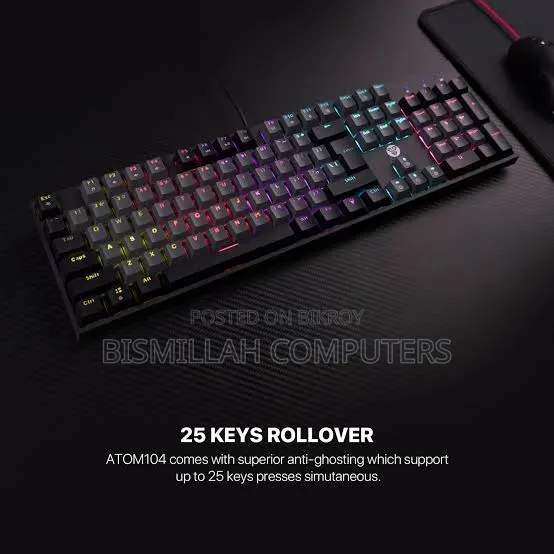 Fantech Atom 104 Sumi Edition RGB Wired Mechanical Gaming Keyboard