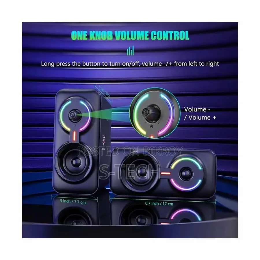 Onikuma L6 RGB 2.0 Bluetooth Black Multimedia Gaming Speaker