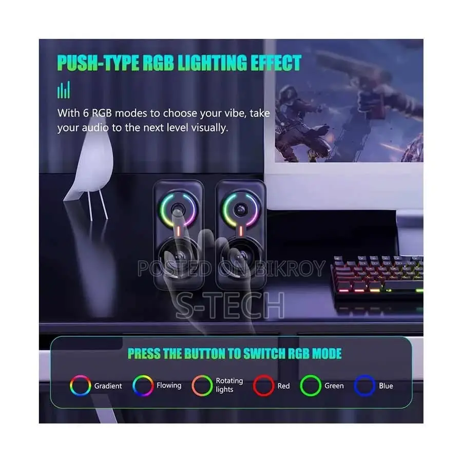 Onikuma L6 RGB 2.0 Bluetooth Black Multimedia Gaming Speaker