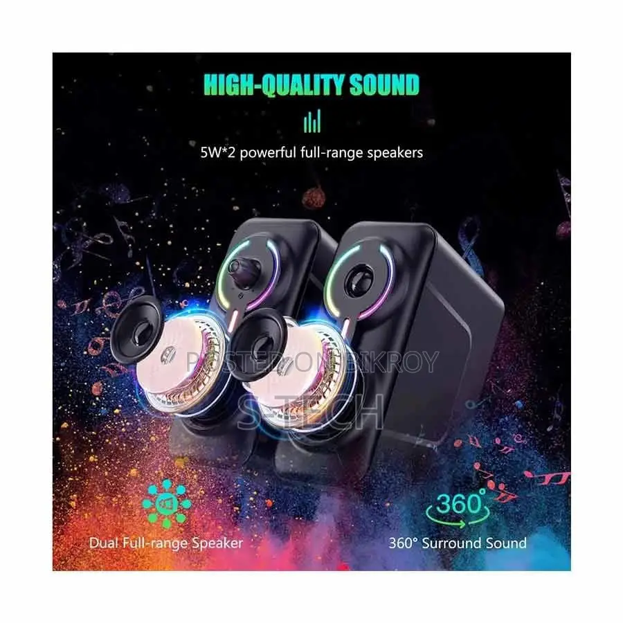 Onikuma L6 RGB 2.0 Bluetooth Black Multimedia Gaming Speaker