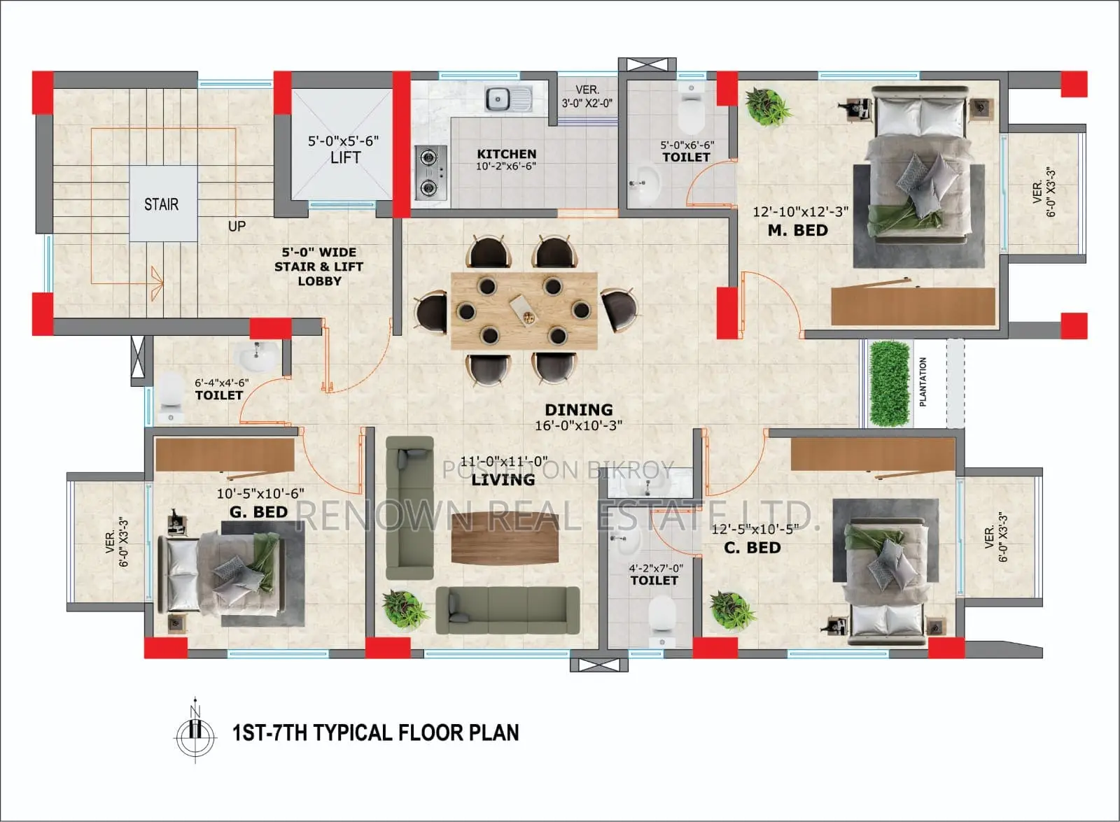3bdrm Apartment in Renown Real Estate, Uttara for sale