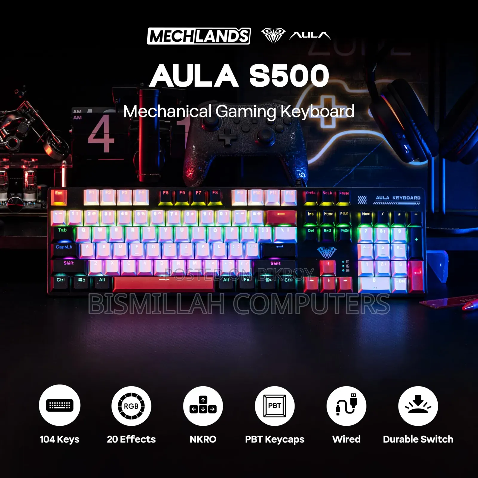 Aula S500 Wired Gaming Mechanical Keyboard