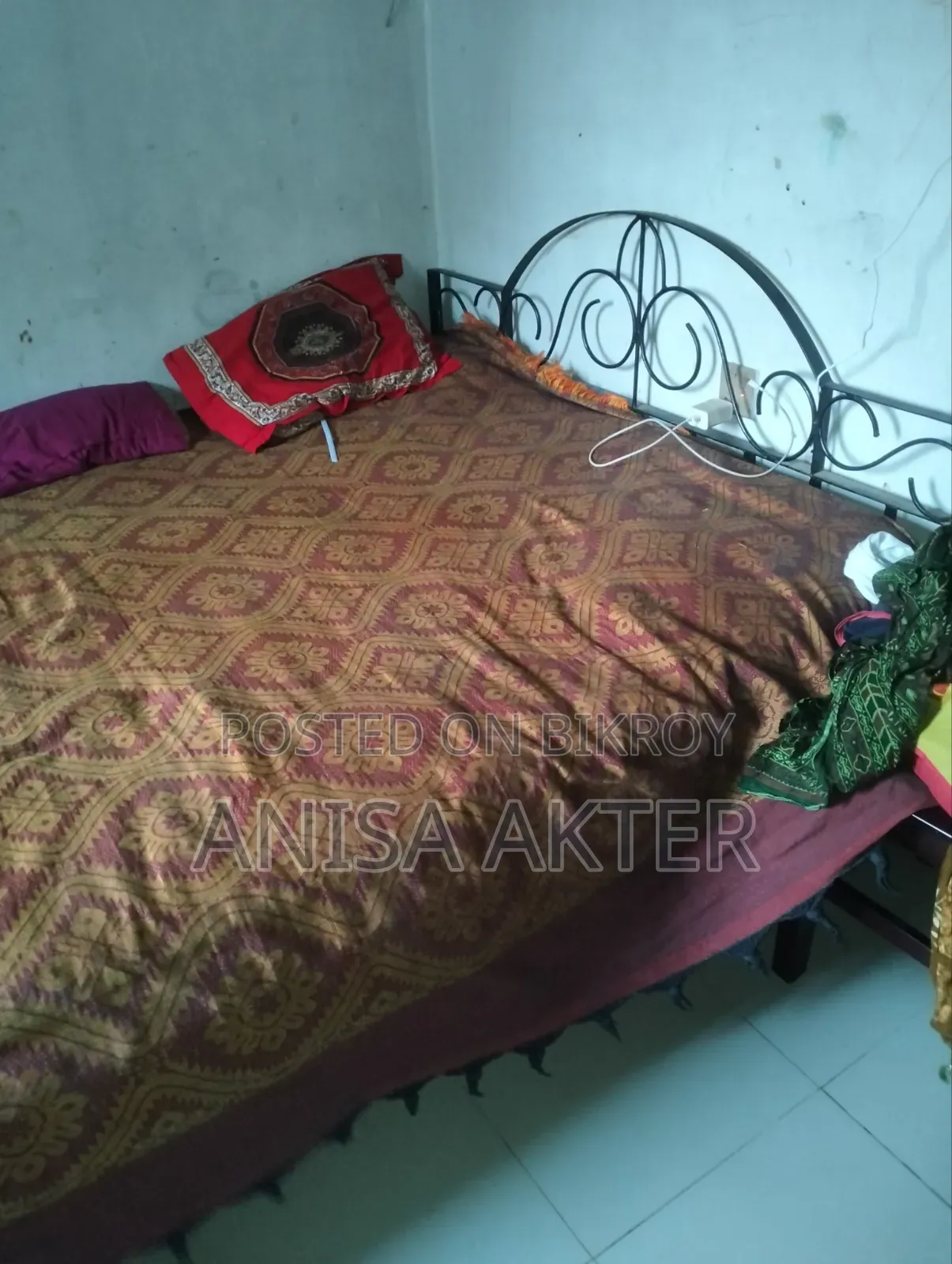Iron Bed for Sale - Double Bed, Very Sturdy