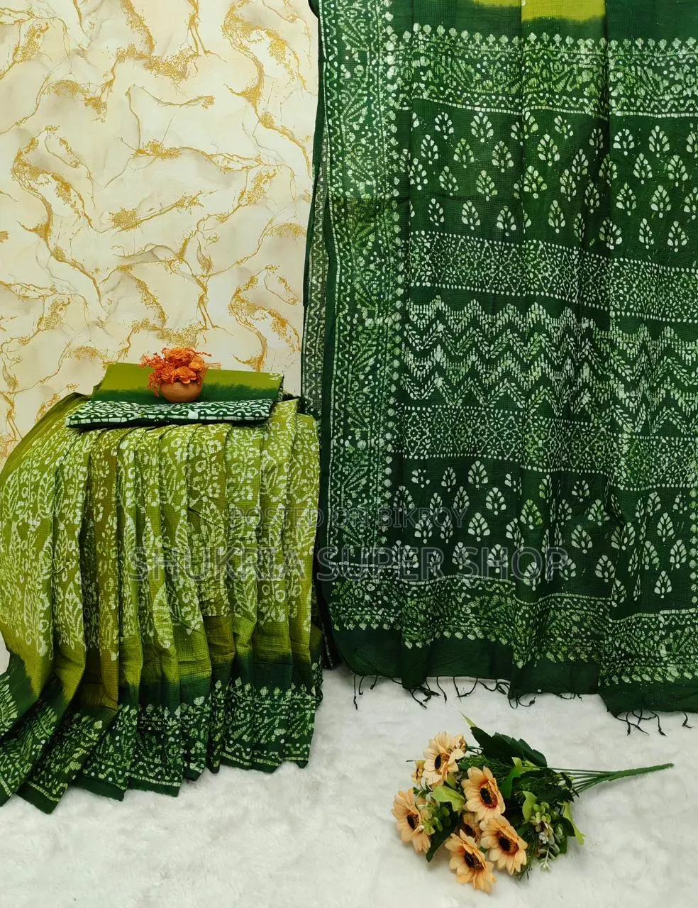 Vegetable Kota Cotton Batik Saree