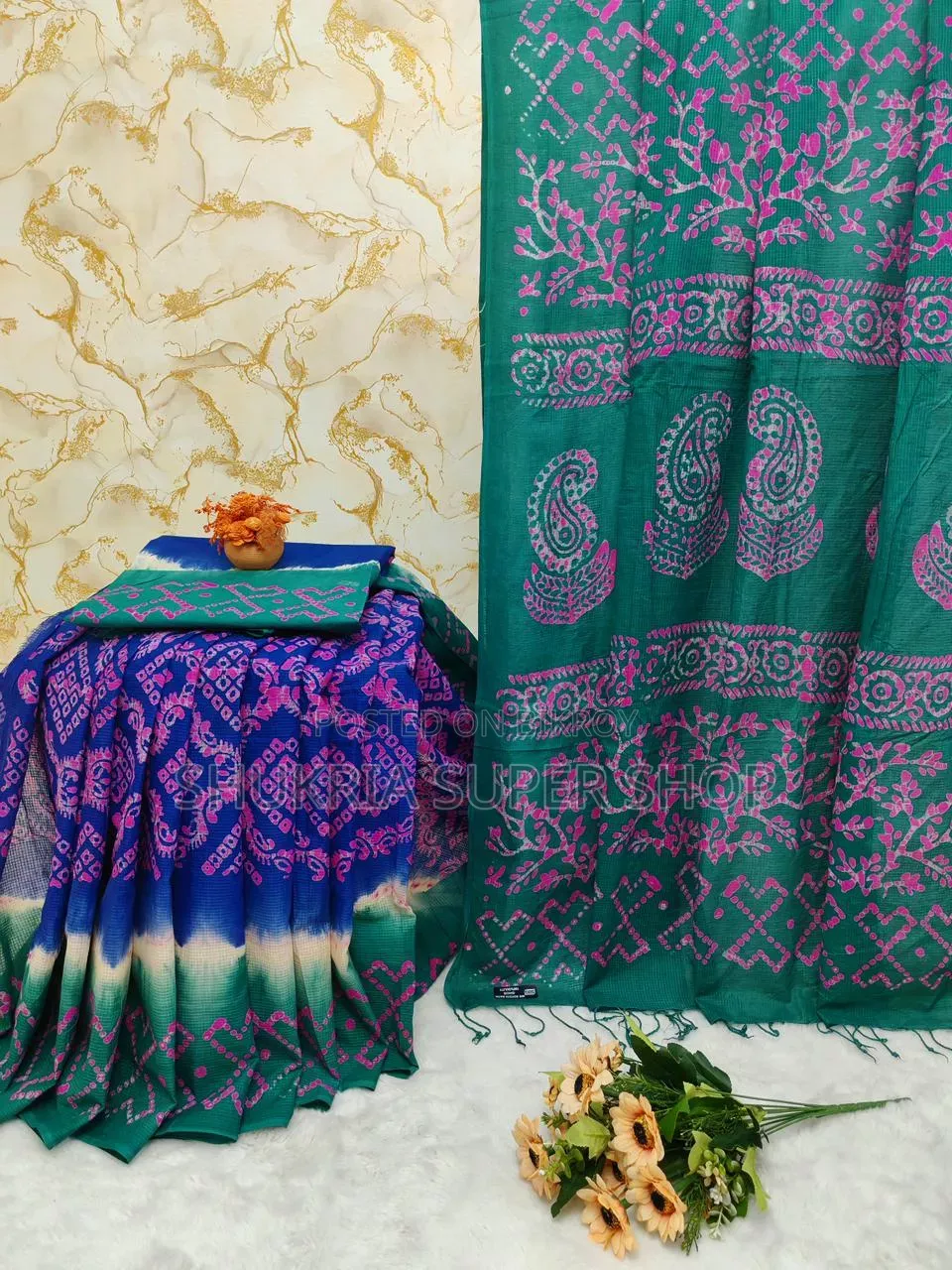 Vegetable Kota Cotton Batik Saree