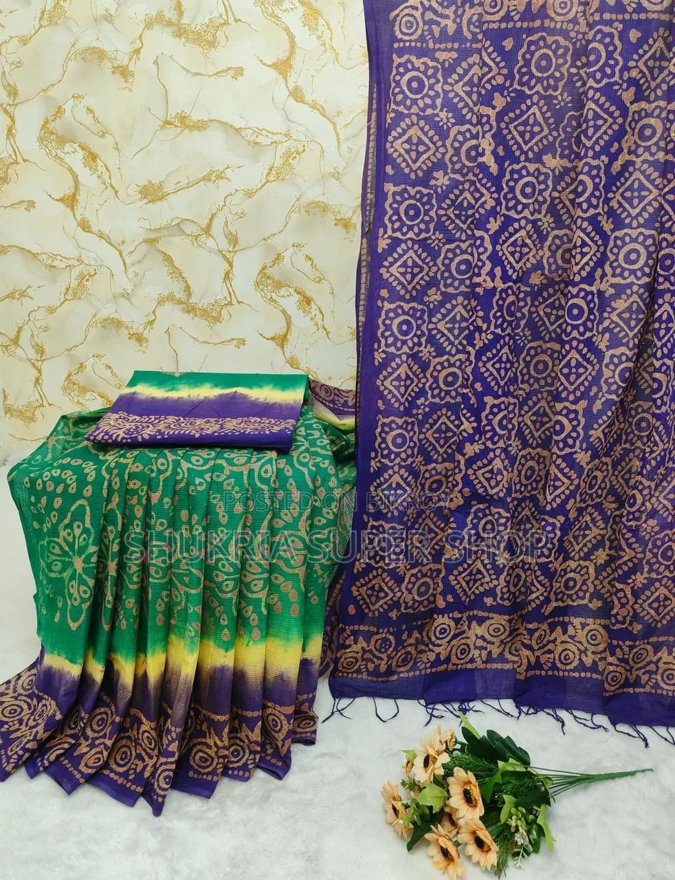 Vegetable Kota Cotton Batik Saree