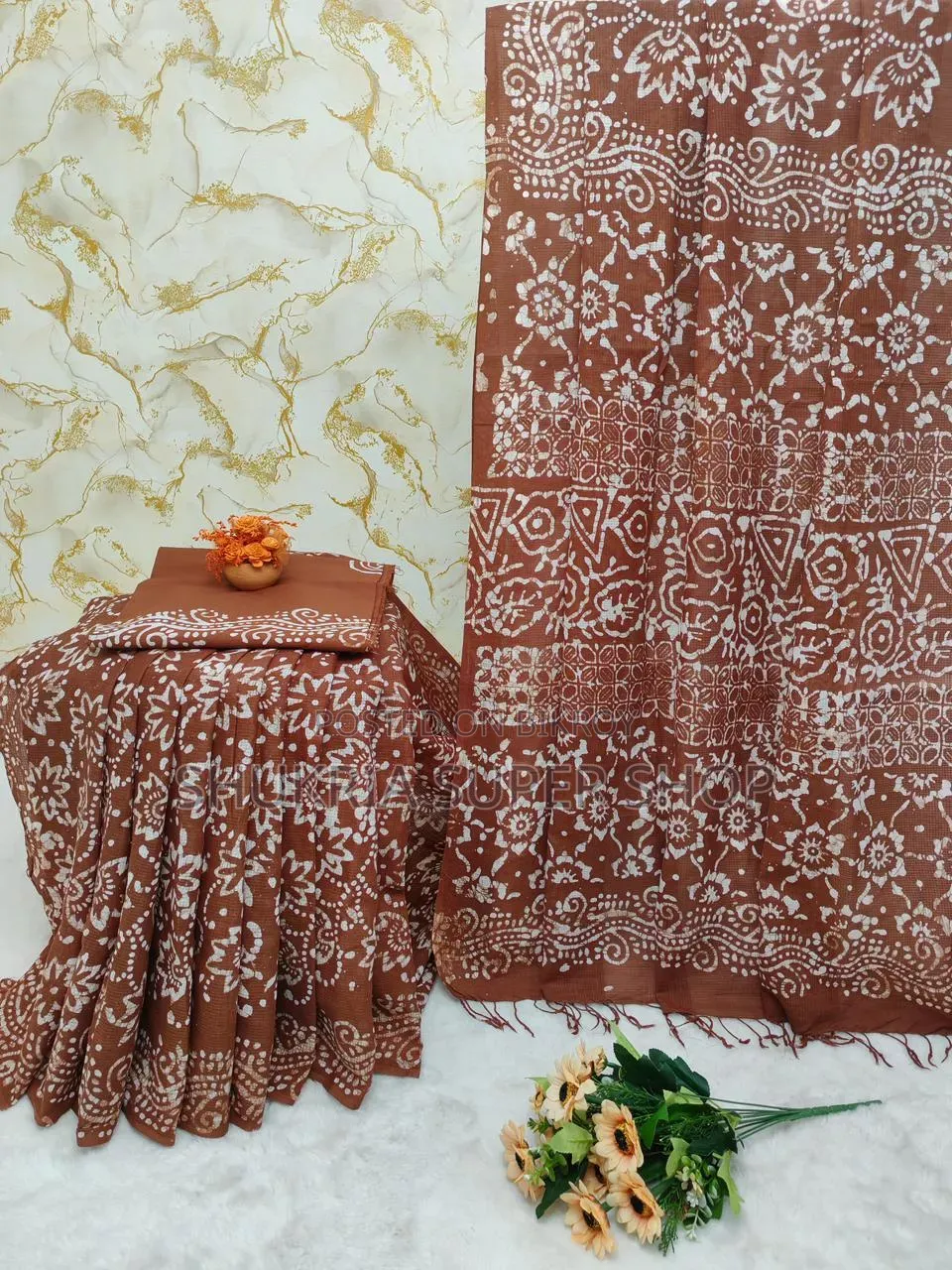 Vegetable Kota Cotton Batik Saree