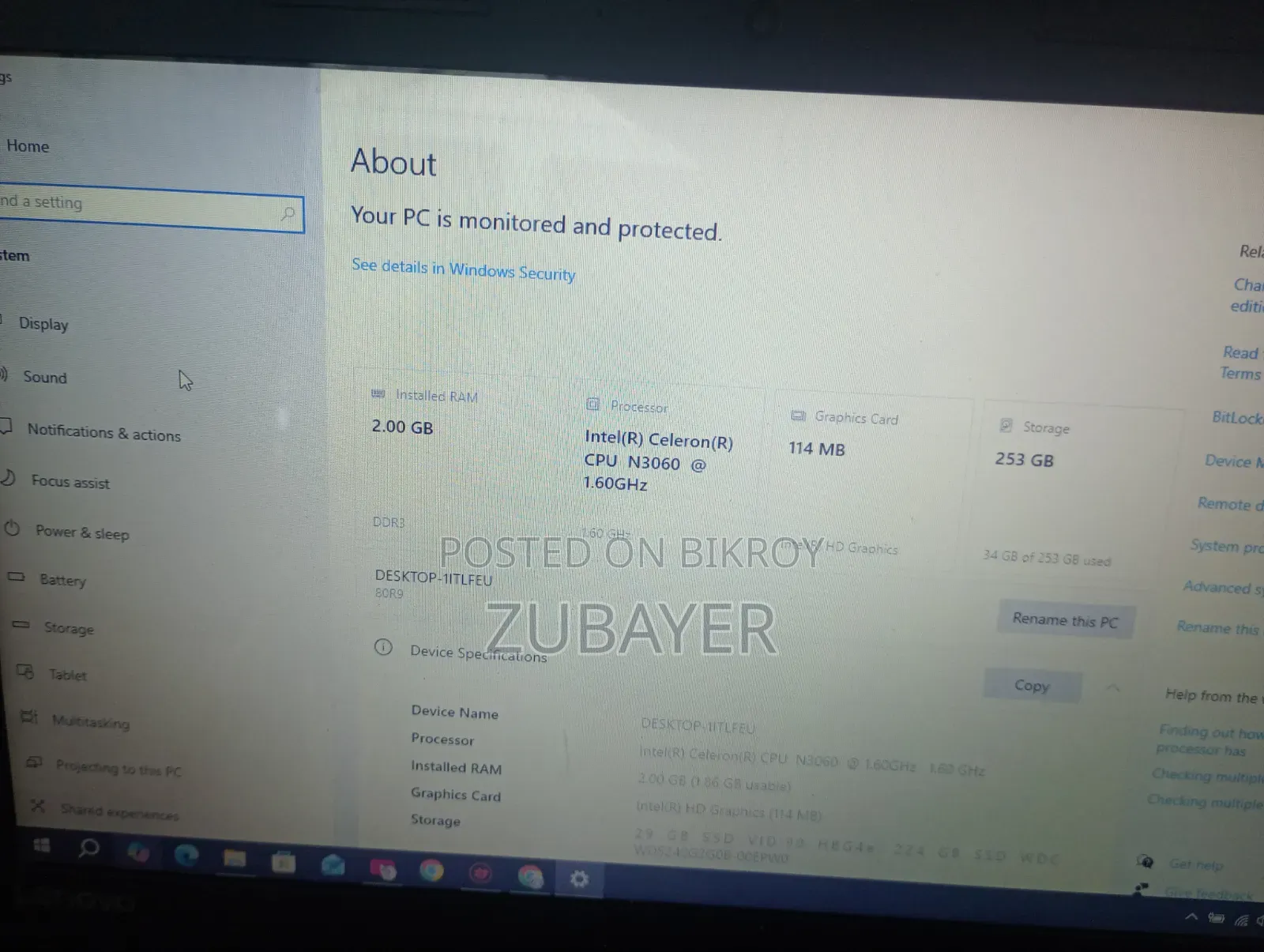 Laptop Lenovo 100e 2GB SSD 256GB