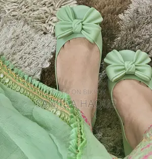 Stylish Bow Flat Shoes (Mint Green)