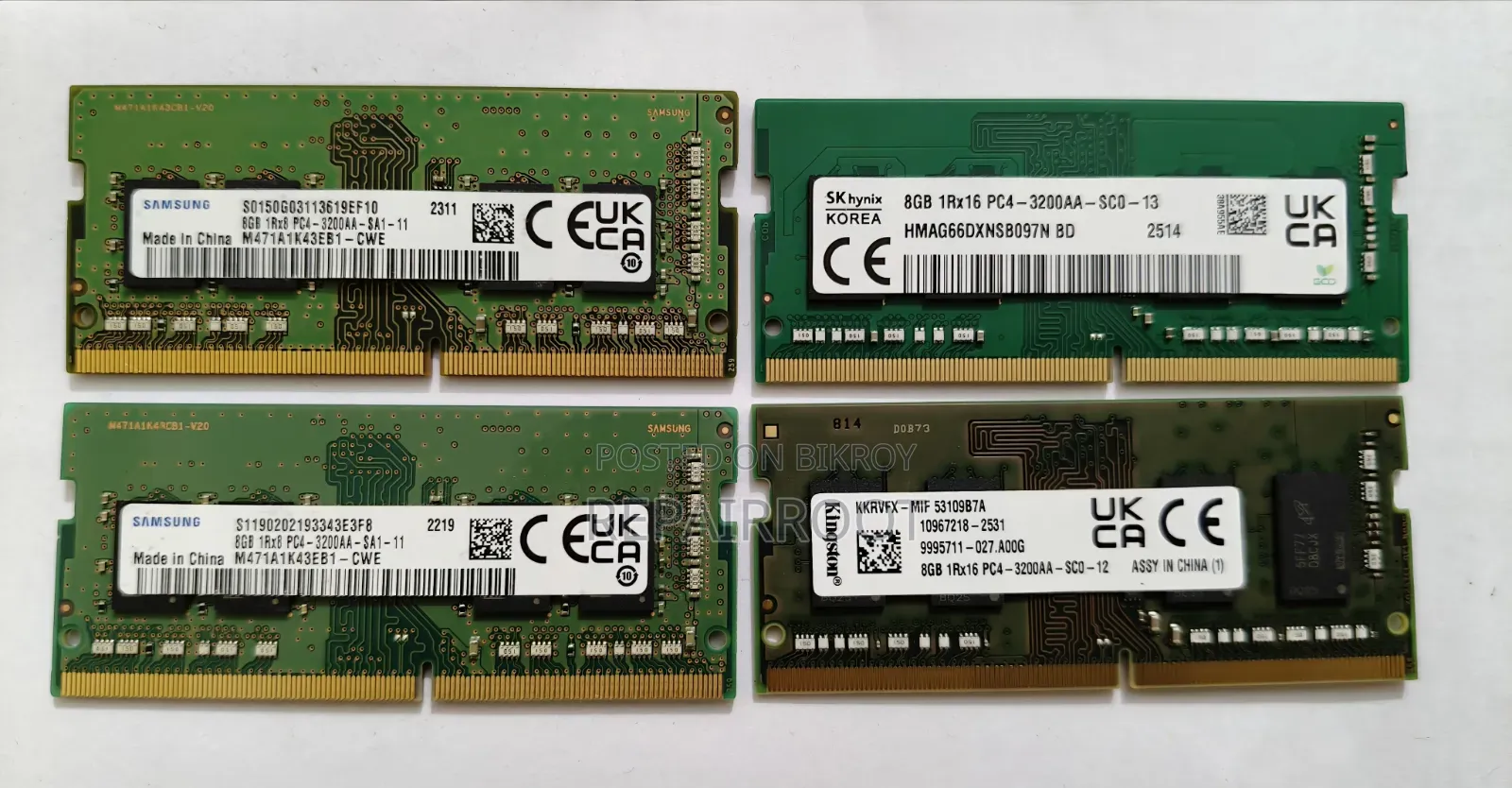 Laptop Ram 8gb 3200bus | Samsung,Sk Hynix, Kingston
