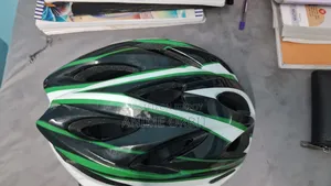 Bicycle Helmet - White Green Sports Helmet (Excellent Condition)