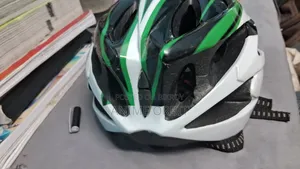 Bicycle Helmet - White Green Sports Helmet (Excellent Condition)
