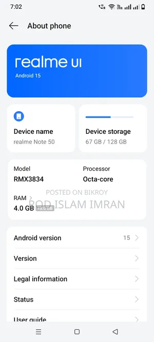 New Realme Note 50 64 GB Blue