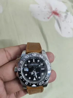 লাক্সারি ডিজাইন লেদার স্ট্র্যাপ ঘড়ি (Rolex Style GMT-Master)
