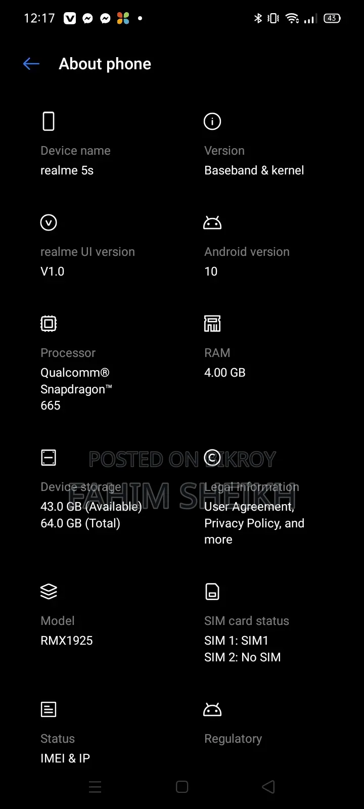 Realme 4 GB Blue