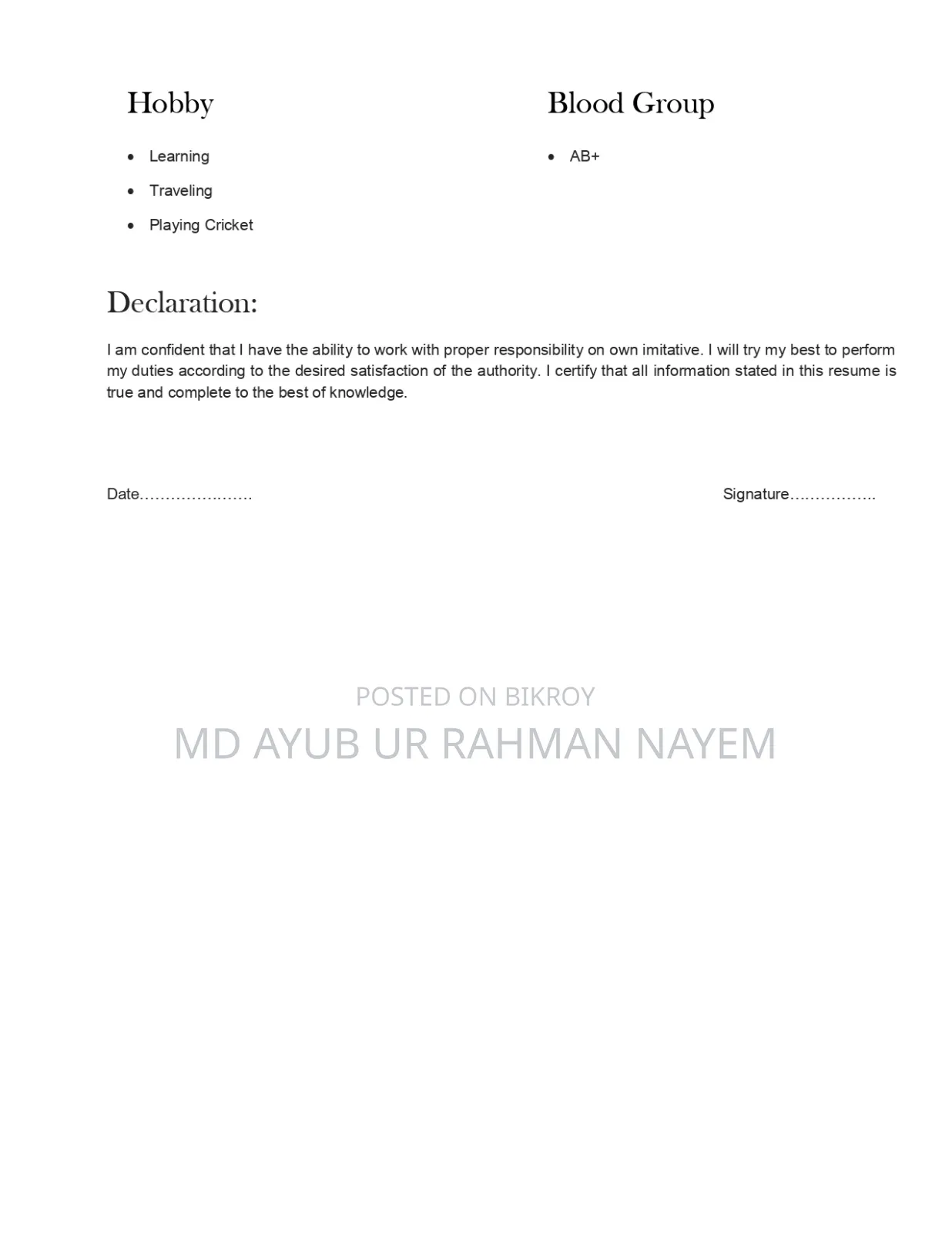 Looking for Job