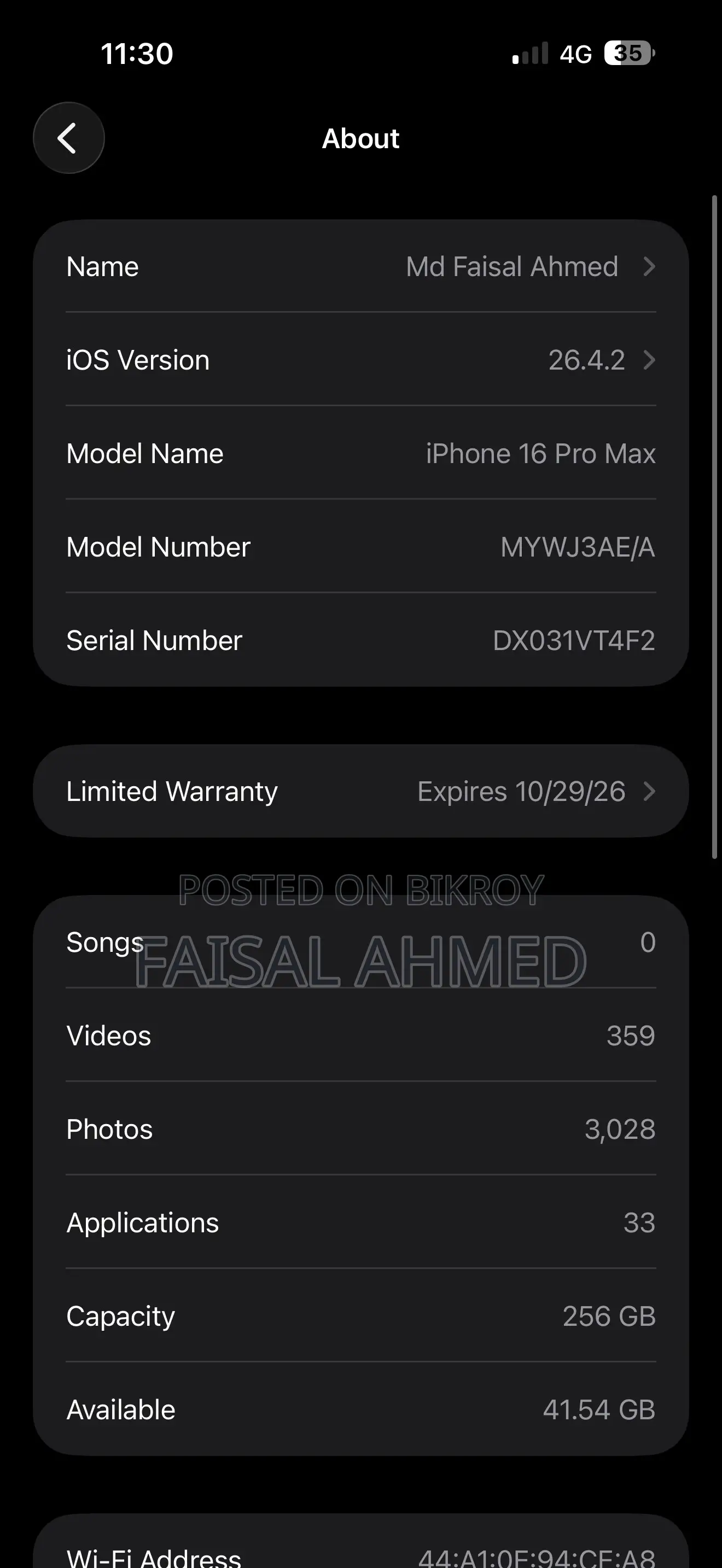 Apple iPhone 16 Pro Max 256 GB Rose Gold
