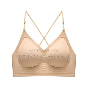 Backless Cross Strap Bra for Women – Seamless Wireless Comfort Bra