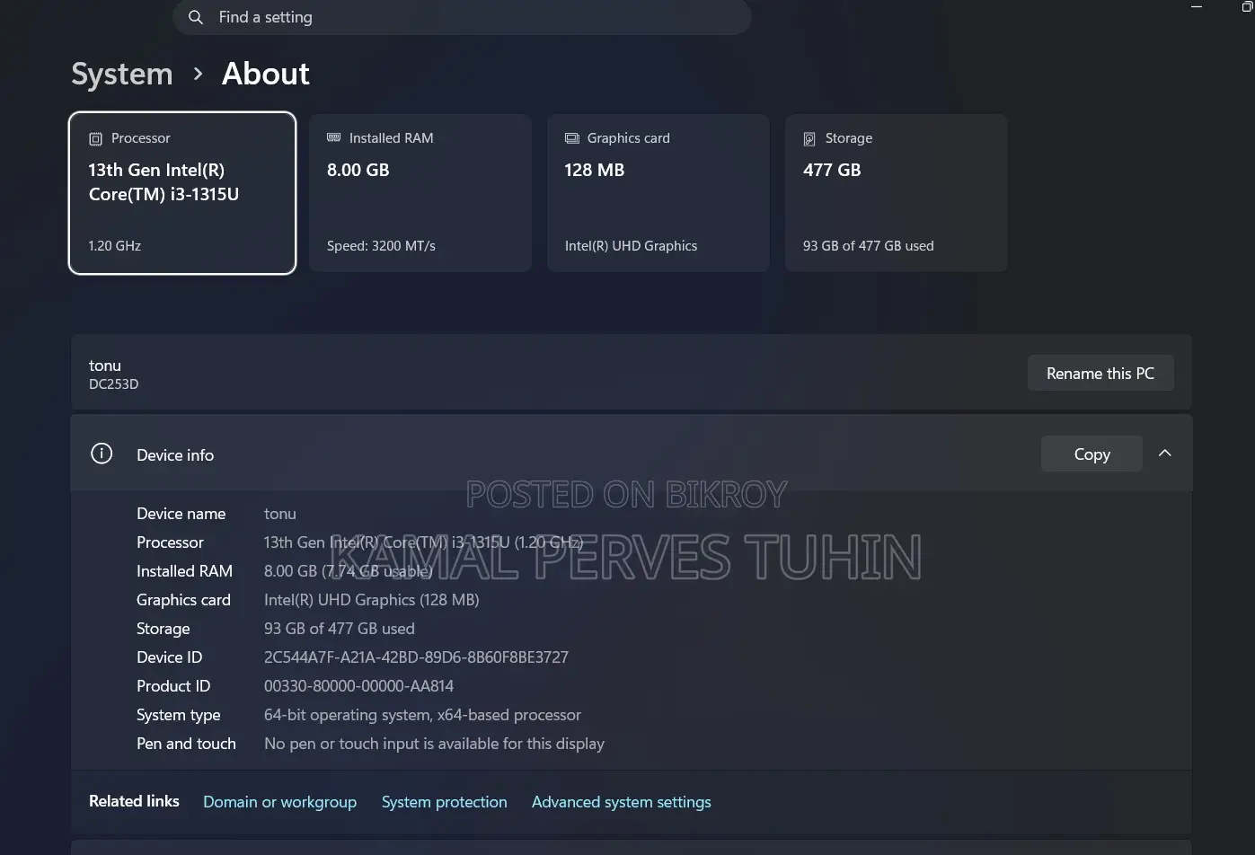 Laptop 8GB Intel Core I3 SSD 512GB