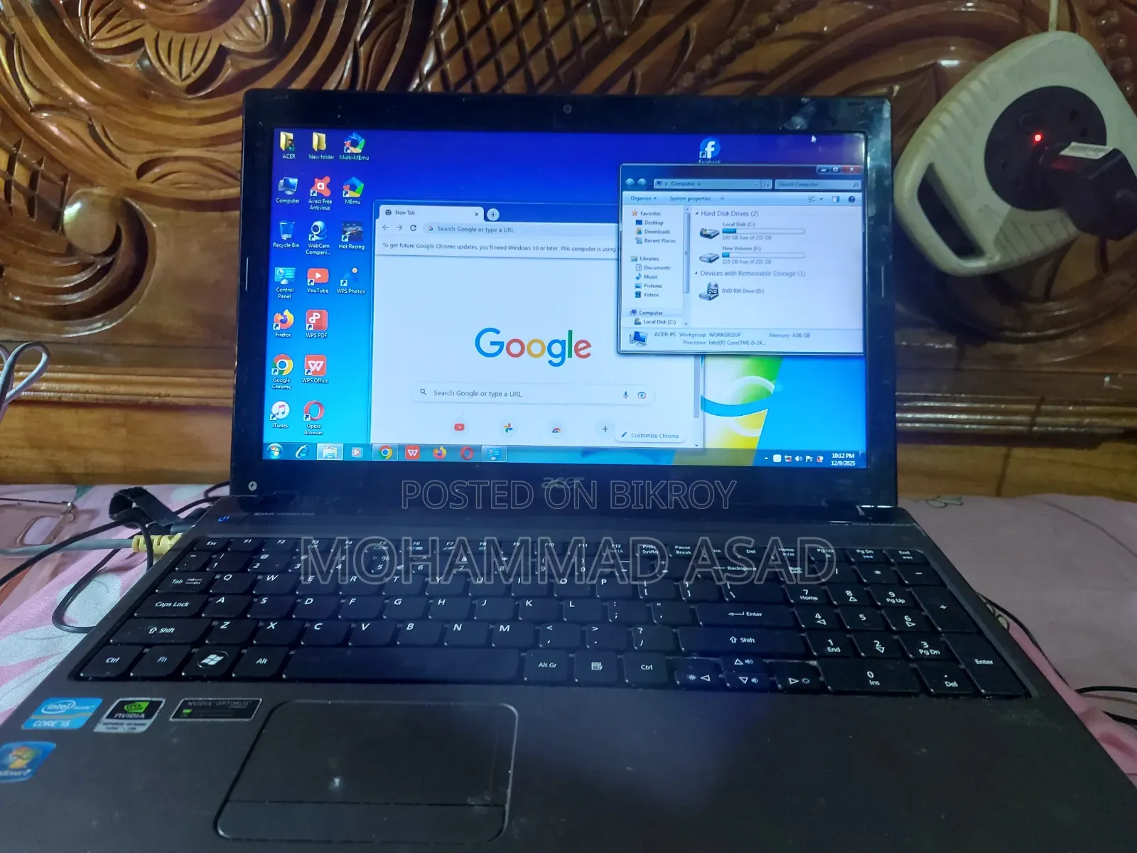 Laptop Acer Aspire 5750 4GB Intel Core I5 HDD 256GB
