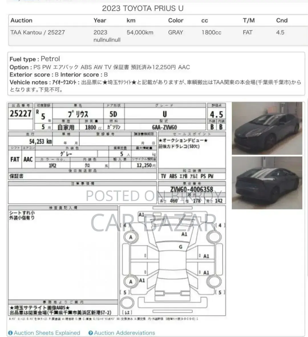 Toyota Prius Limited 2023 ধূসর
