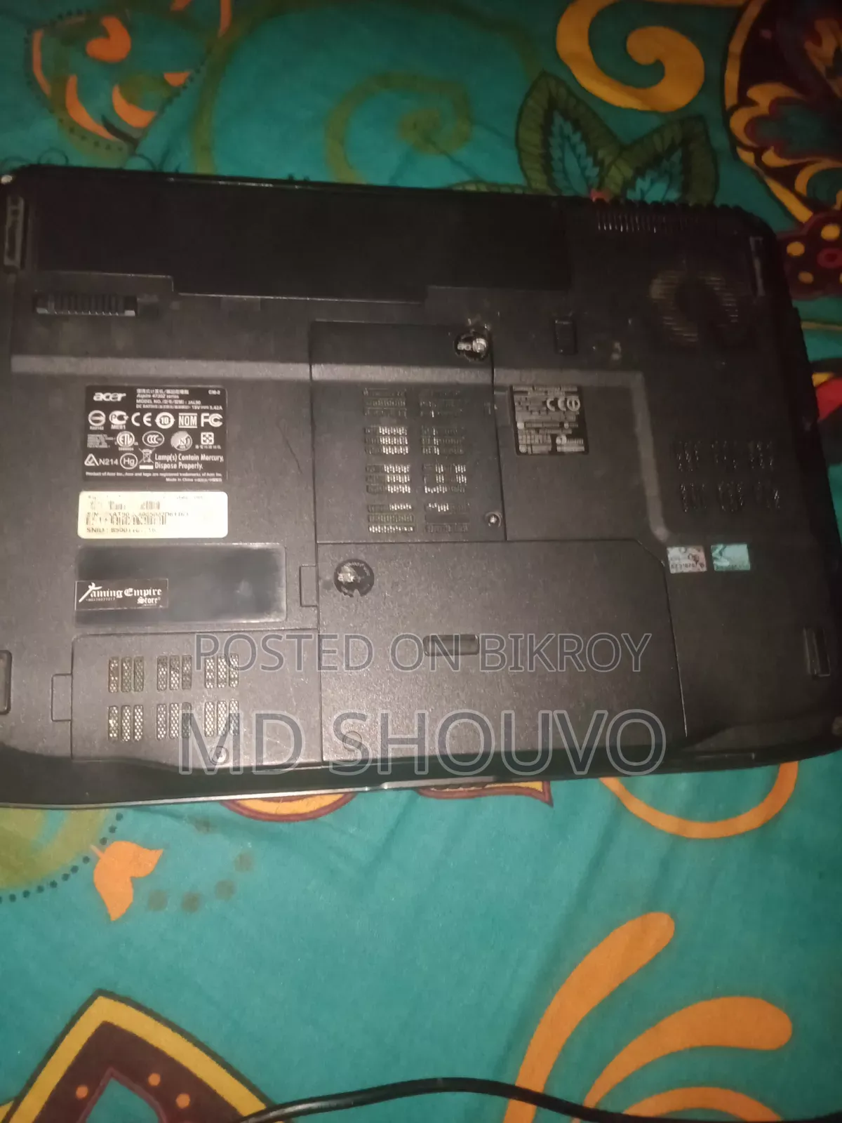 Laptop Acer 4GB HDD+SSD 256GB