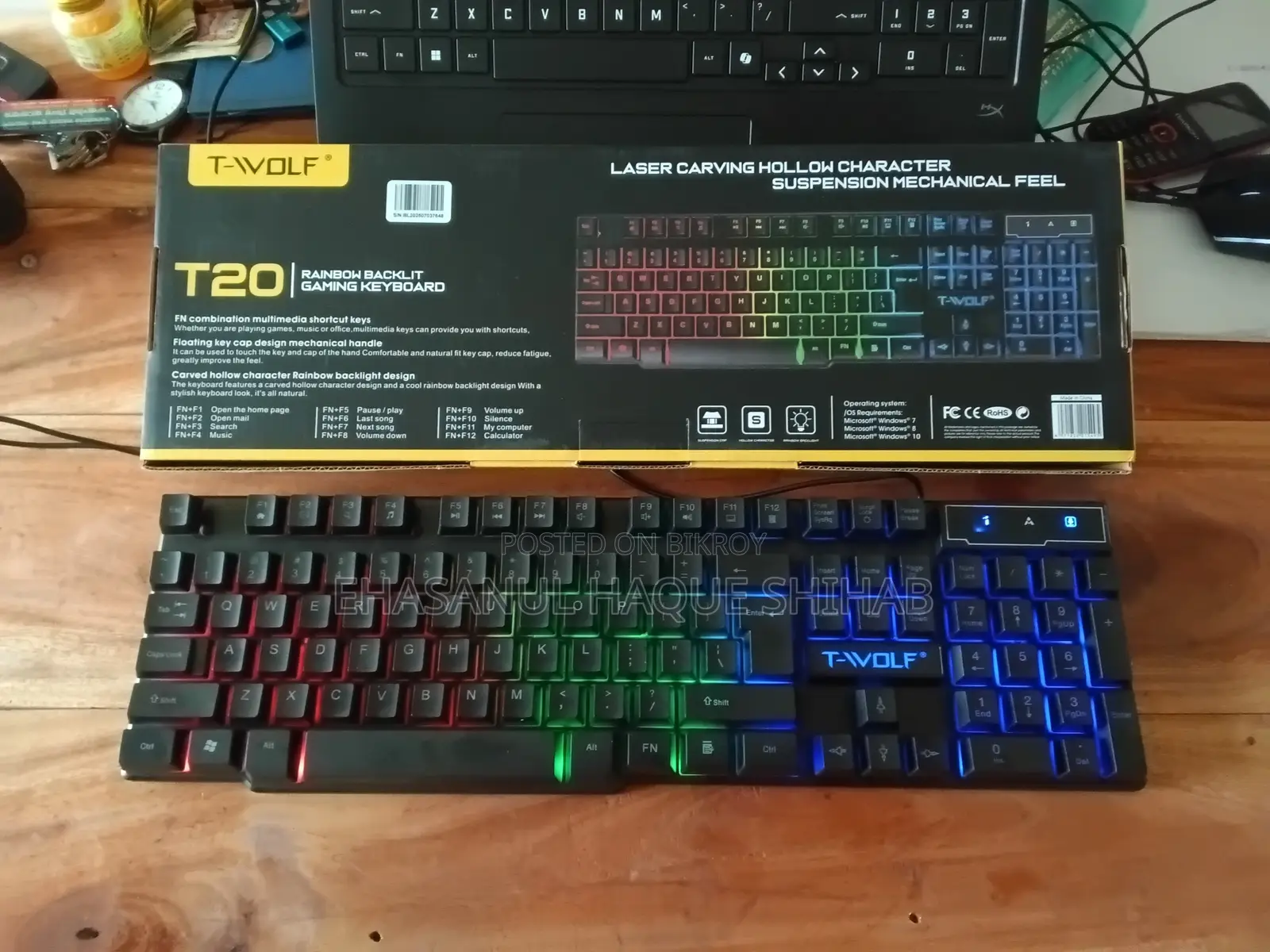 T-Wolf T20 Wired RGB Gaming Keyboard