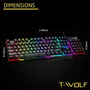 T-Wolf T20 Wired RGB Gaming Keyboard