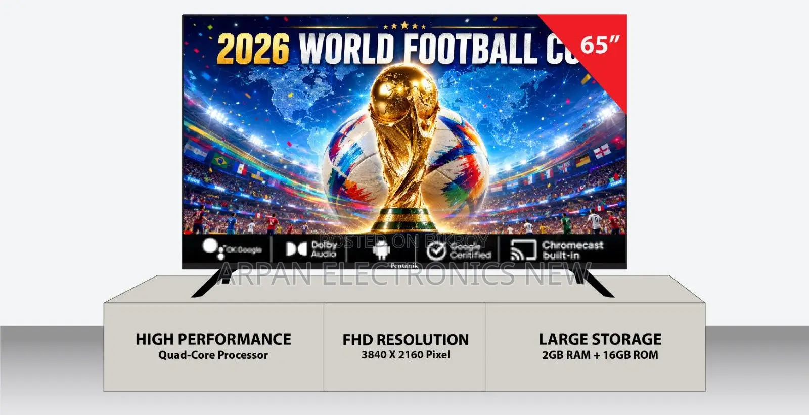Sony 65" Smart Tv 5 Years Guaranty