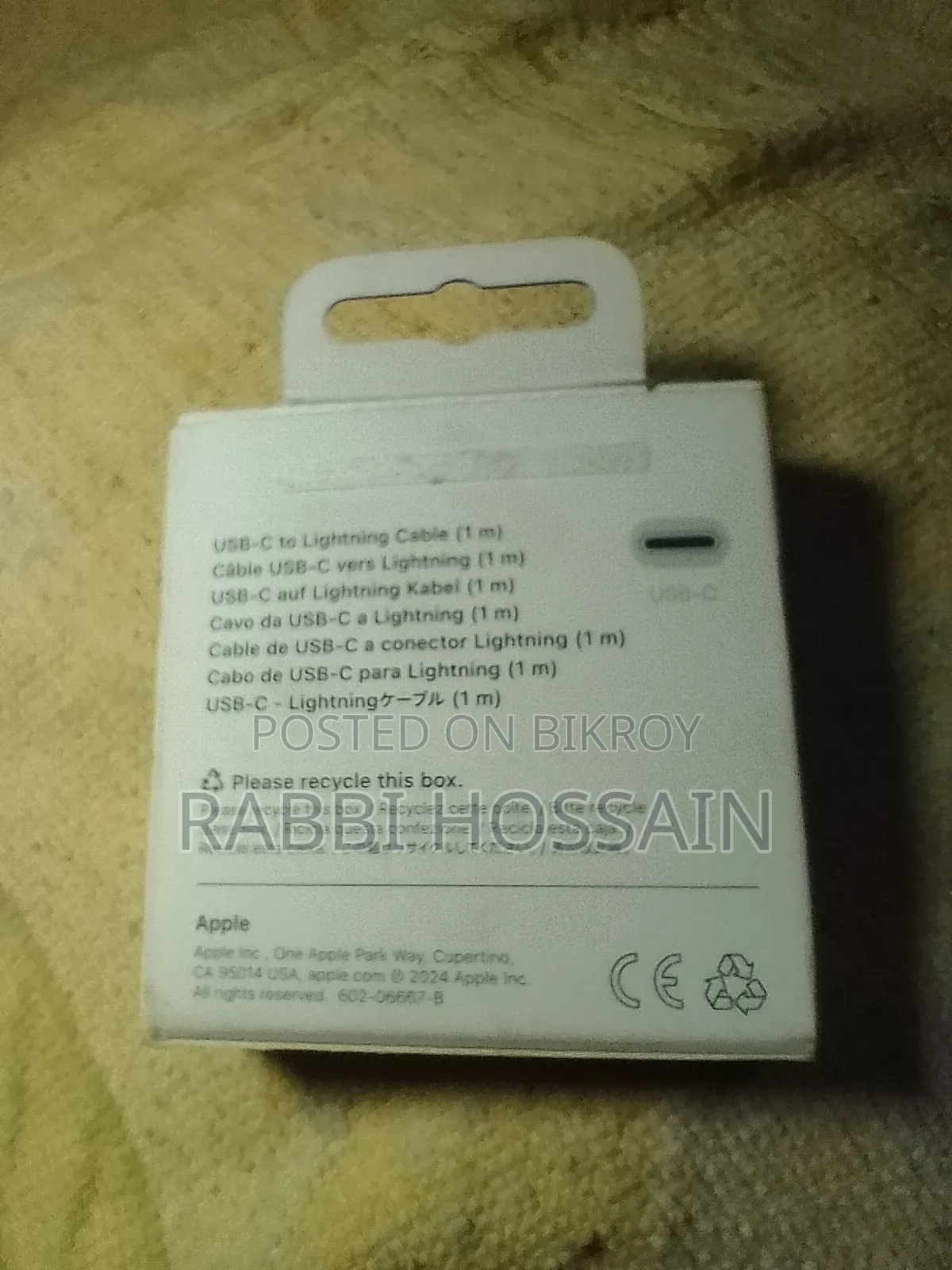 Apple Original Usb-C to Lightning Cable (Certified) — Like New
