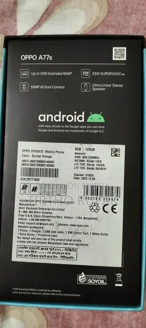 Oppo A77s 128 GB Gray
