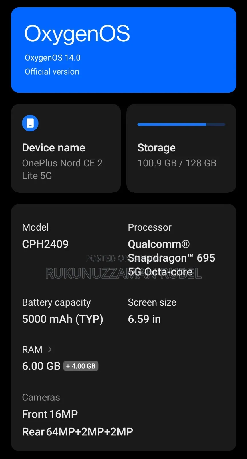 OnePlus Nord CE 2 Lite 5G 128 GB Black