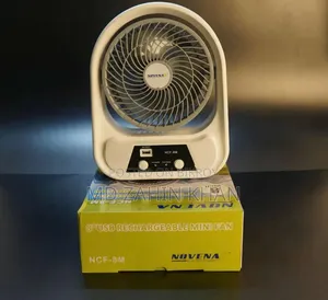 Novena 8 Inch Rechargeable Fan With LED Light - Wholesale Price