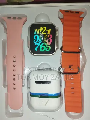 I8 Ultra Smart Watch Earbuds Set, Waterproof ,With Extra Straps