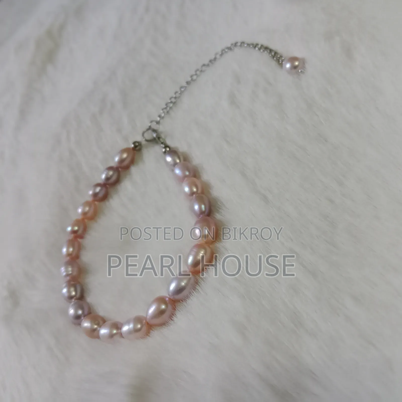 Original Pearl Adjustable Bracelet, Levender Rice Pearl