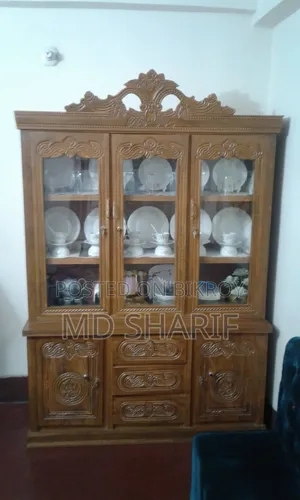 3-Door Teak Wood Showcase