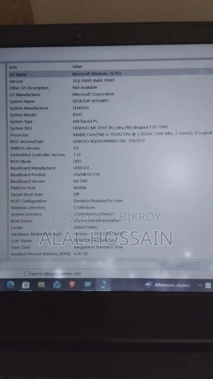 Laptop Lenovo IdeaPad 130 4GB Intel Core I3 HDD 1T