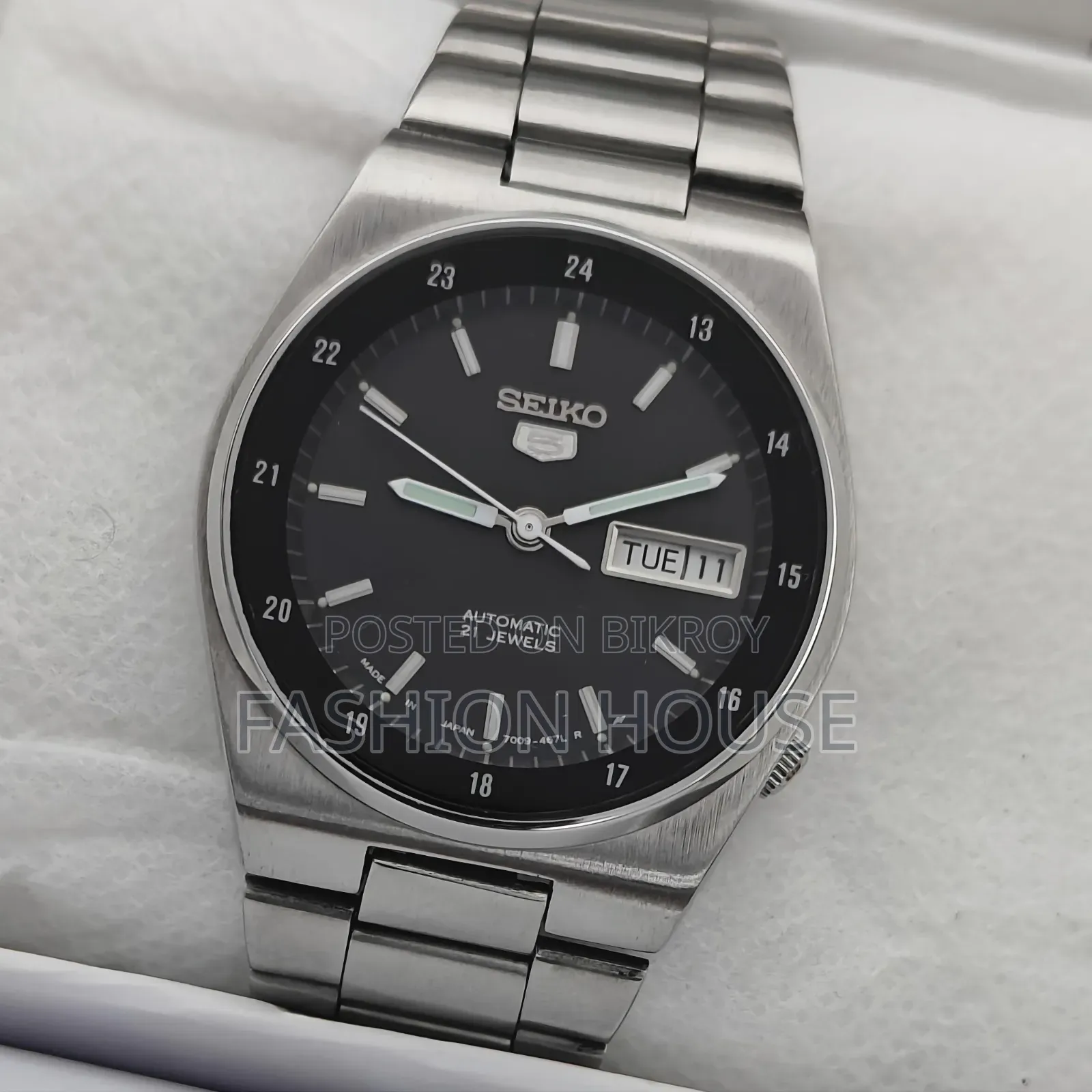 Seiko 5 Automatic Mechanical Japan Made Men's Watch – Black Dial