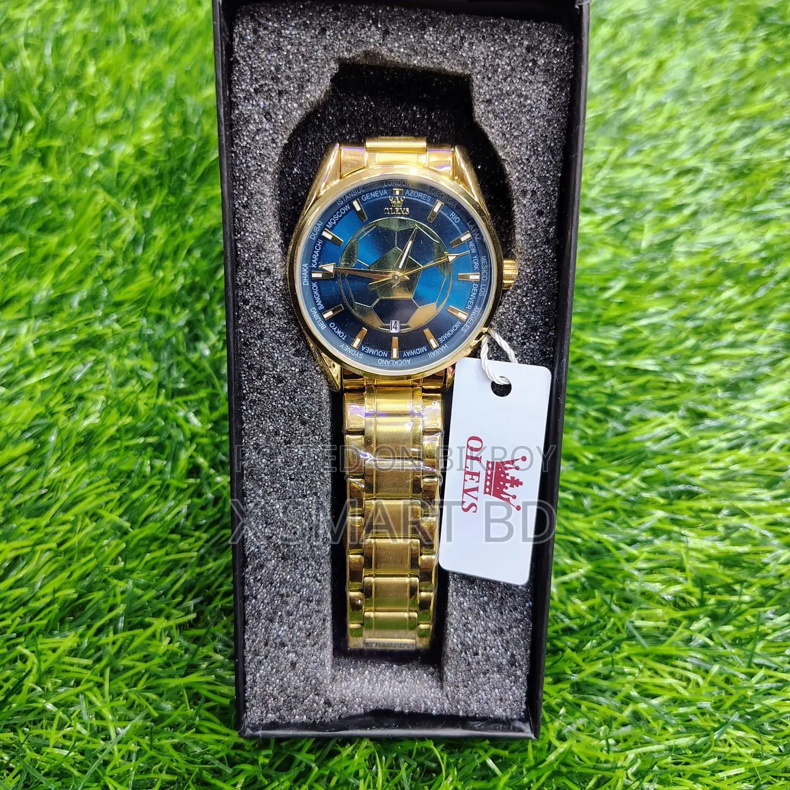 Olevs 9949 Football Dial Men Business Sport Quartz Watch