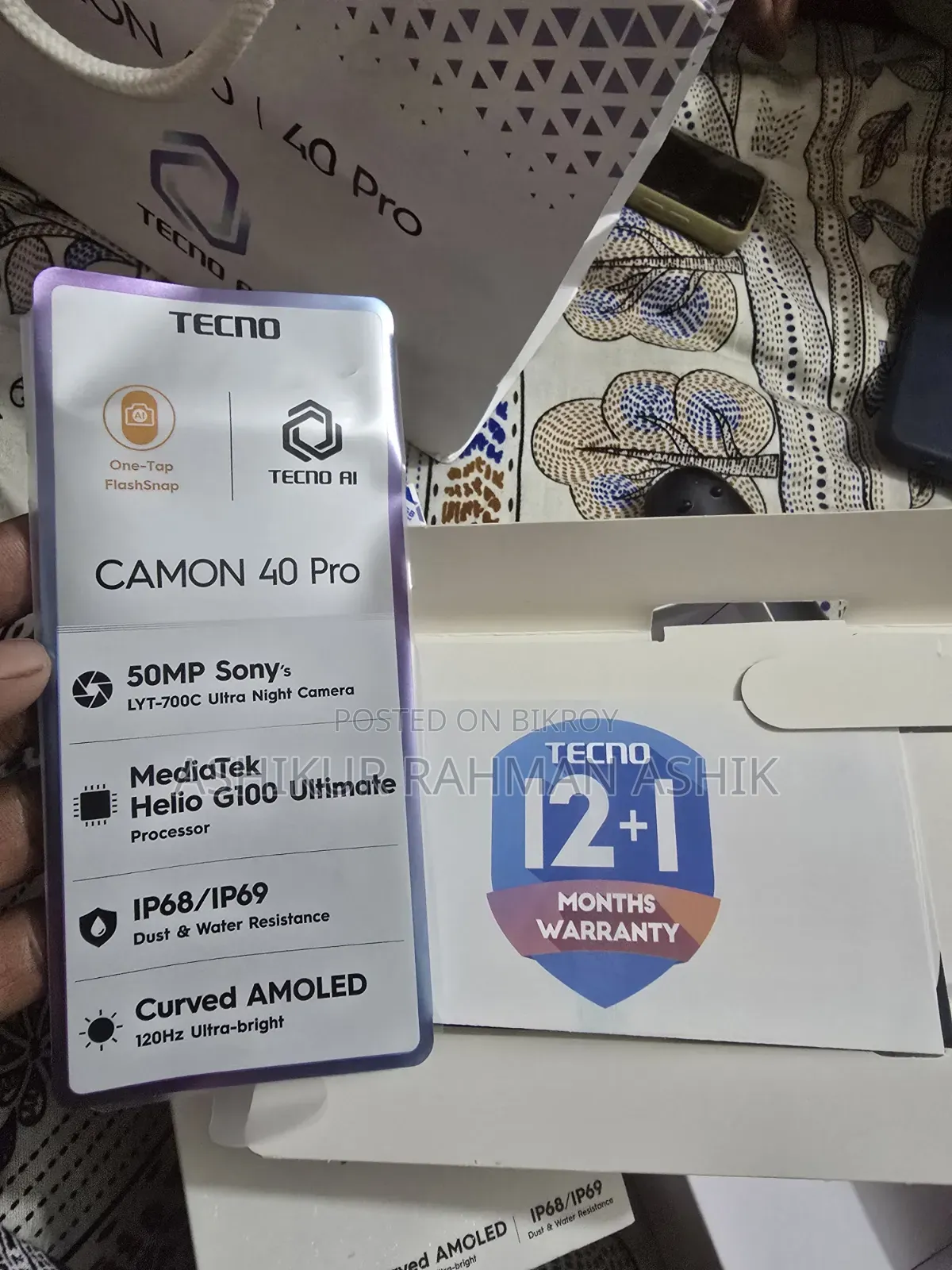 Tecno Camon 40 128 GB Silver