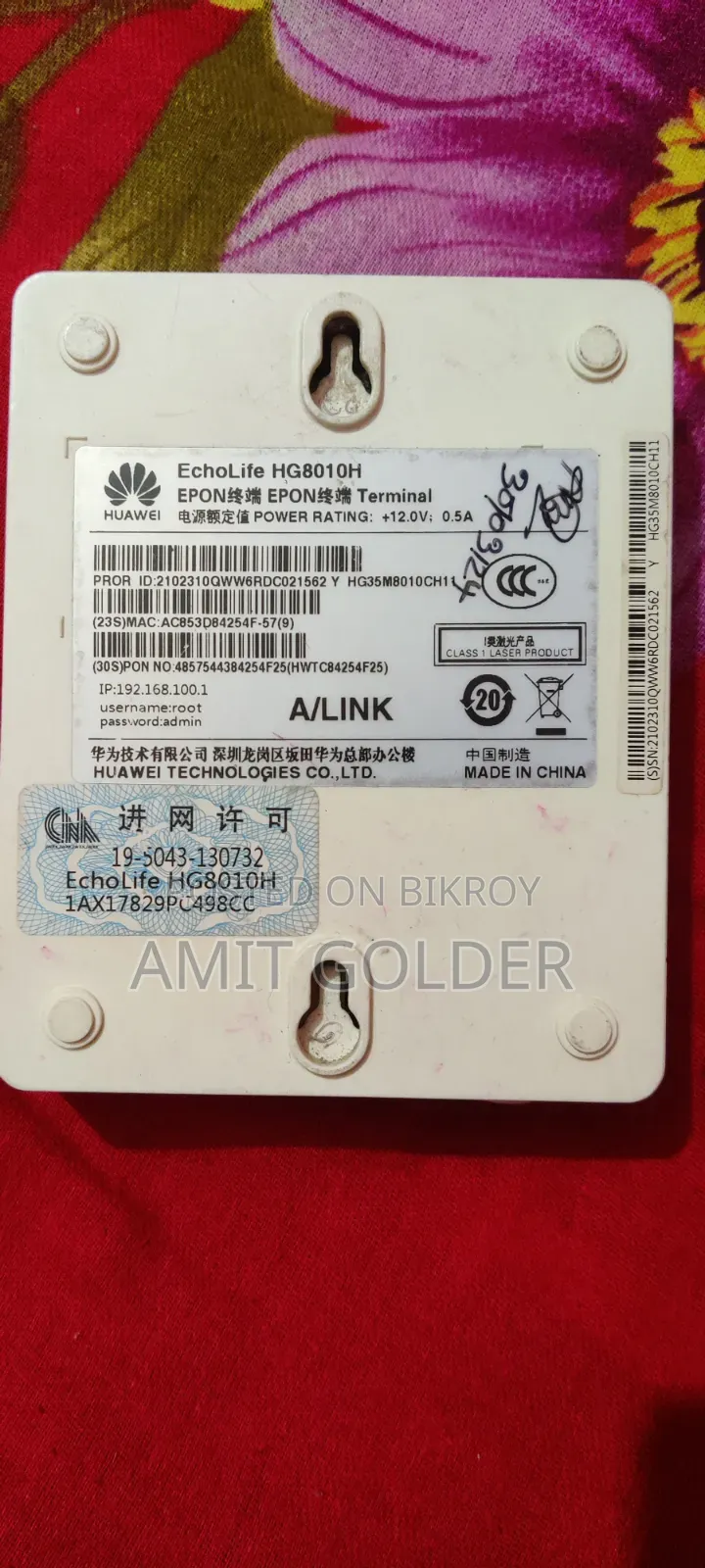 Huawei Hg8010h Epon Onu 1 Port