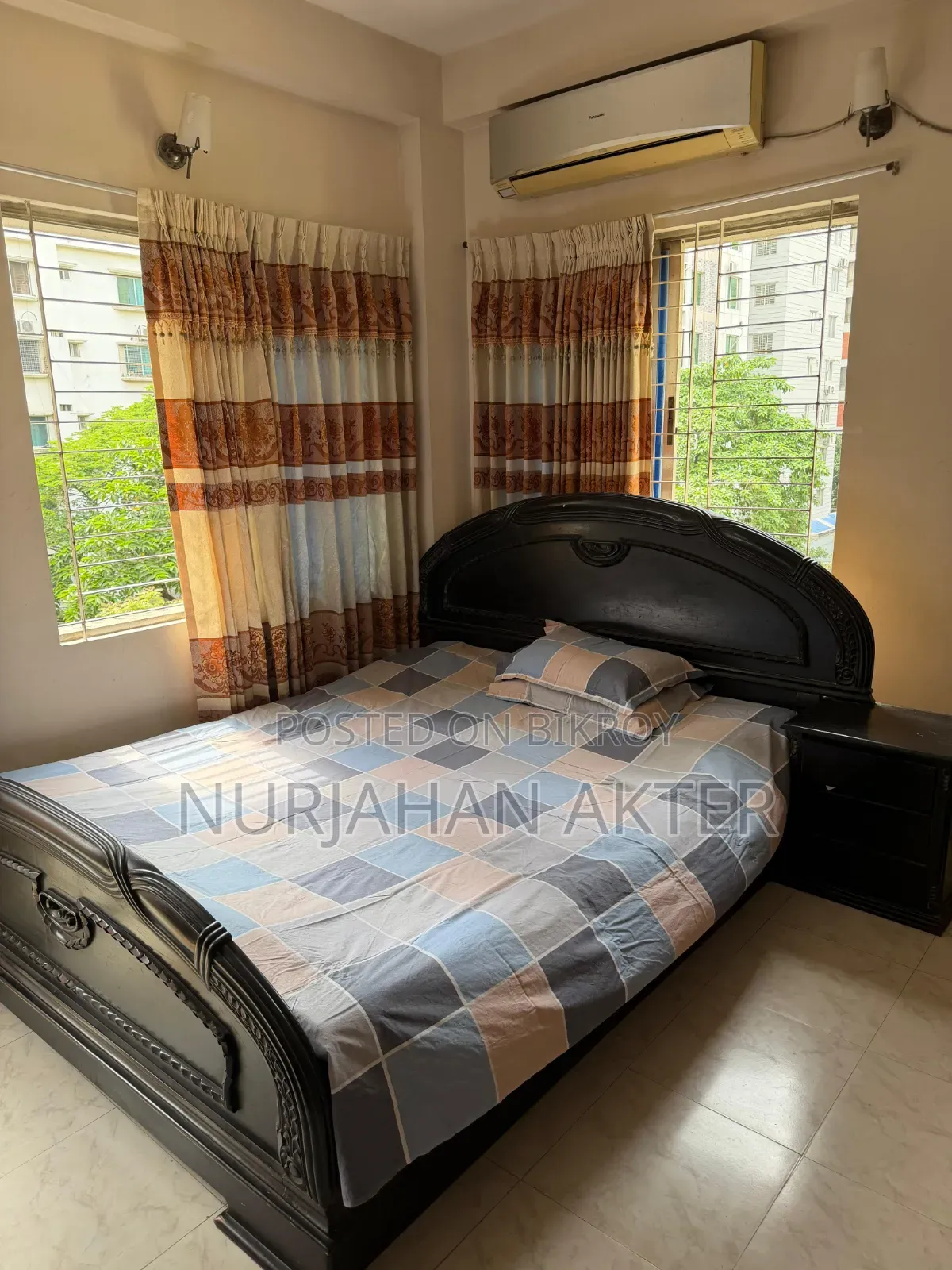 Pure Shegun Wood King Size Bed