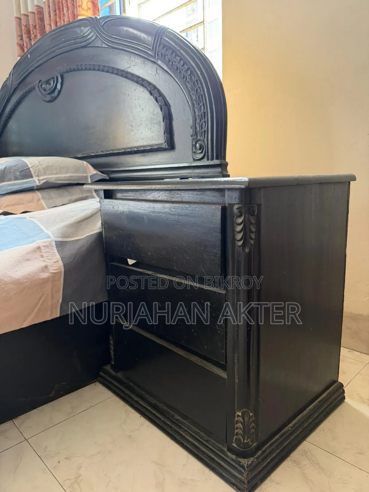 Pure Shegun Wood King Size Bed