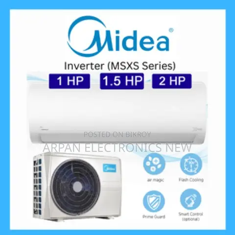 Midea Inverter 1.0 Ton Wall Type AC (Free 10 Feet Copper Pipe)