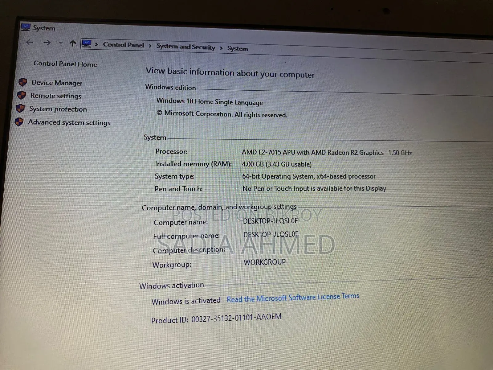 Laptop Asus X402CA 4GB AMD Ryzen 5 SSD 4T