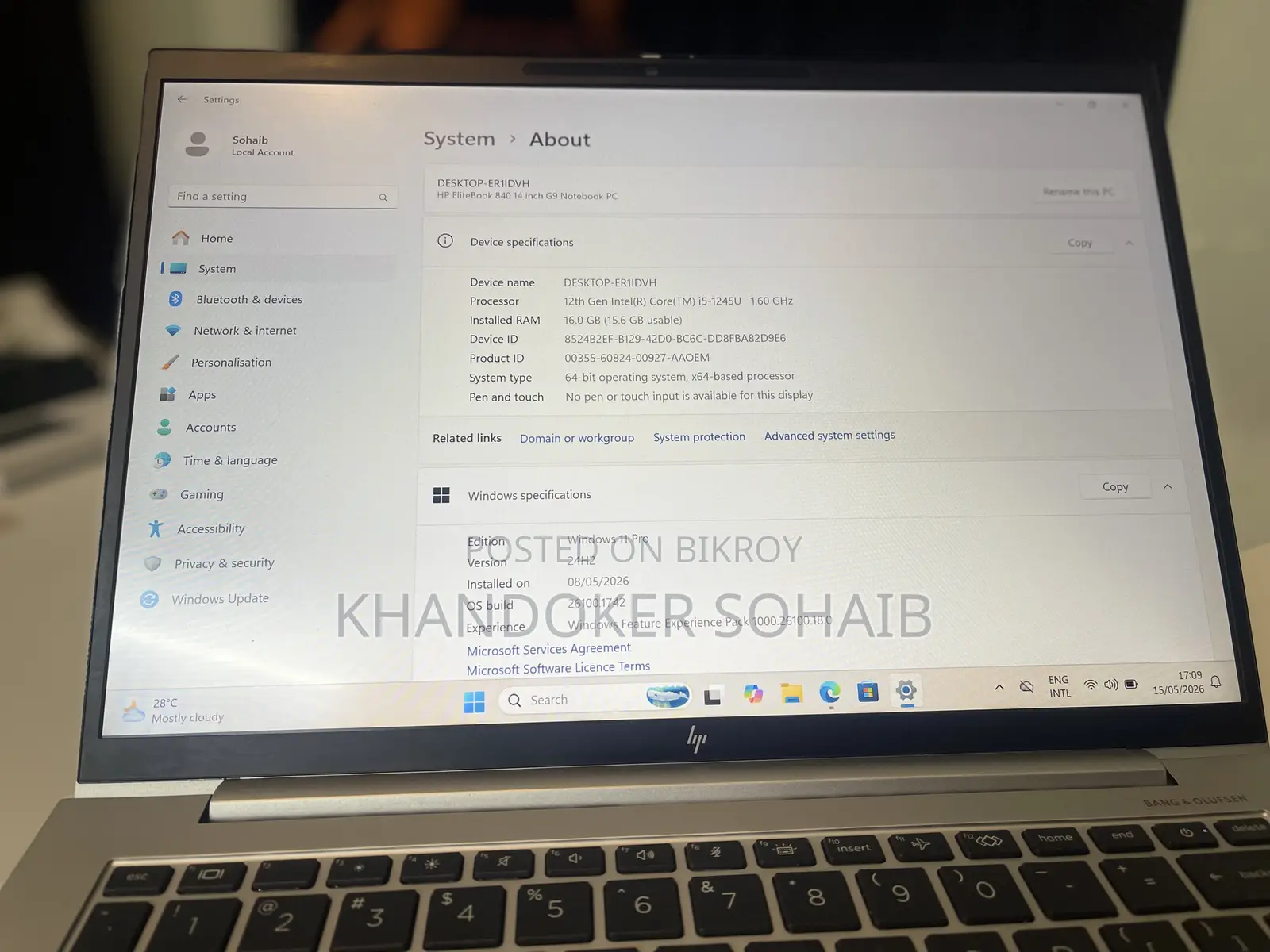 Laptop HP EliteBook 840 G9 16GB Intel Core I5 SSD 512GB