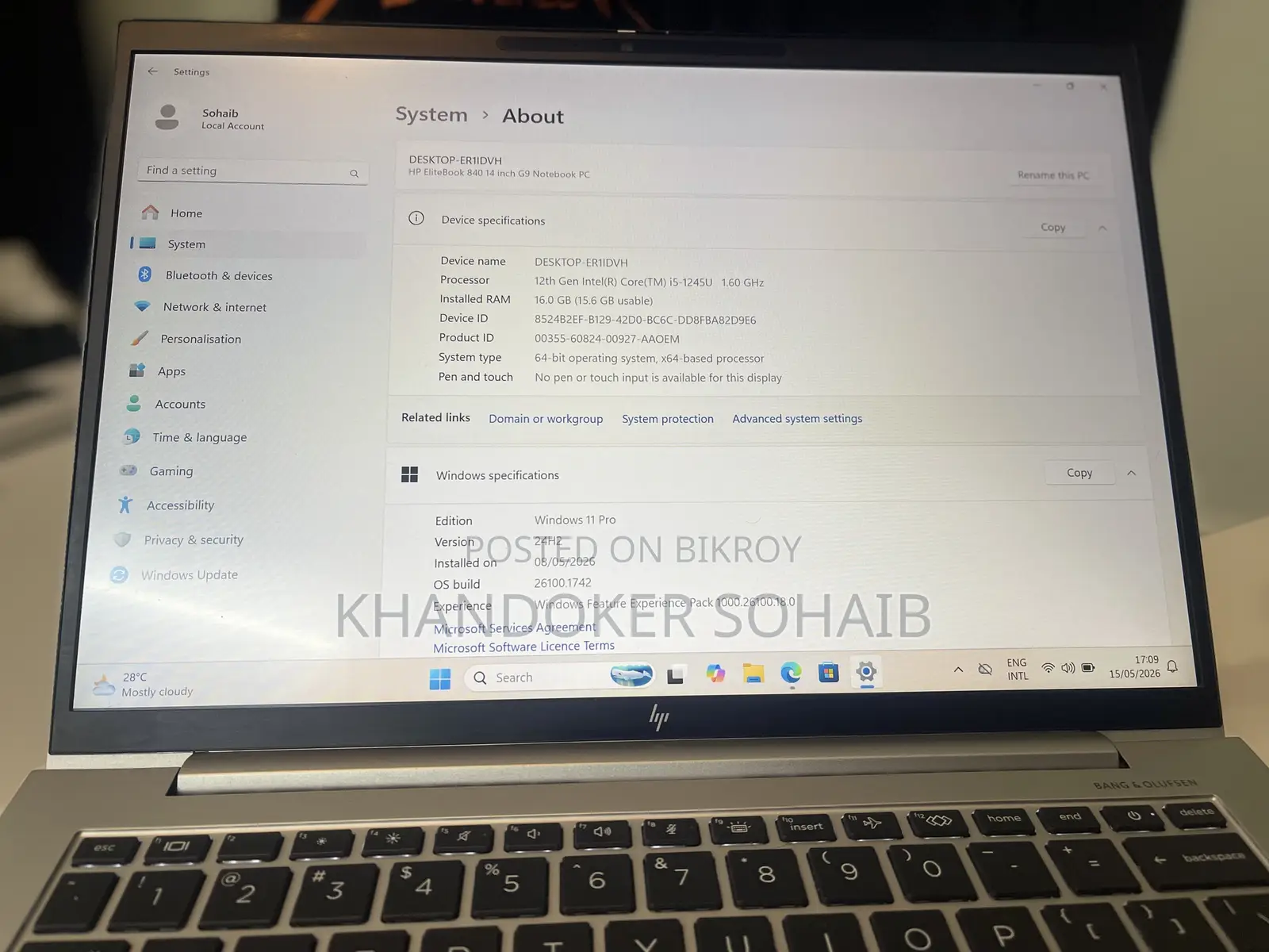 Laptop HP EliteBook 840 G9 16GB Intel Core I5 SSD 512GB