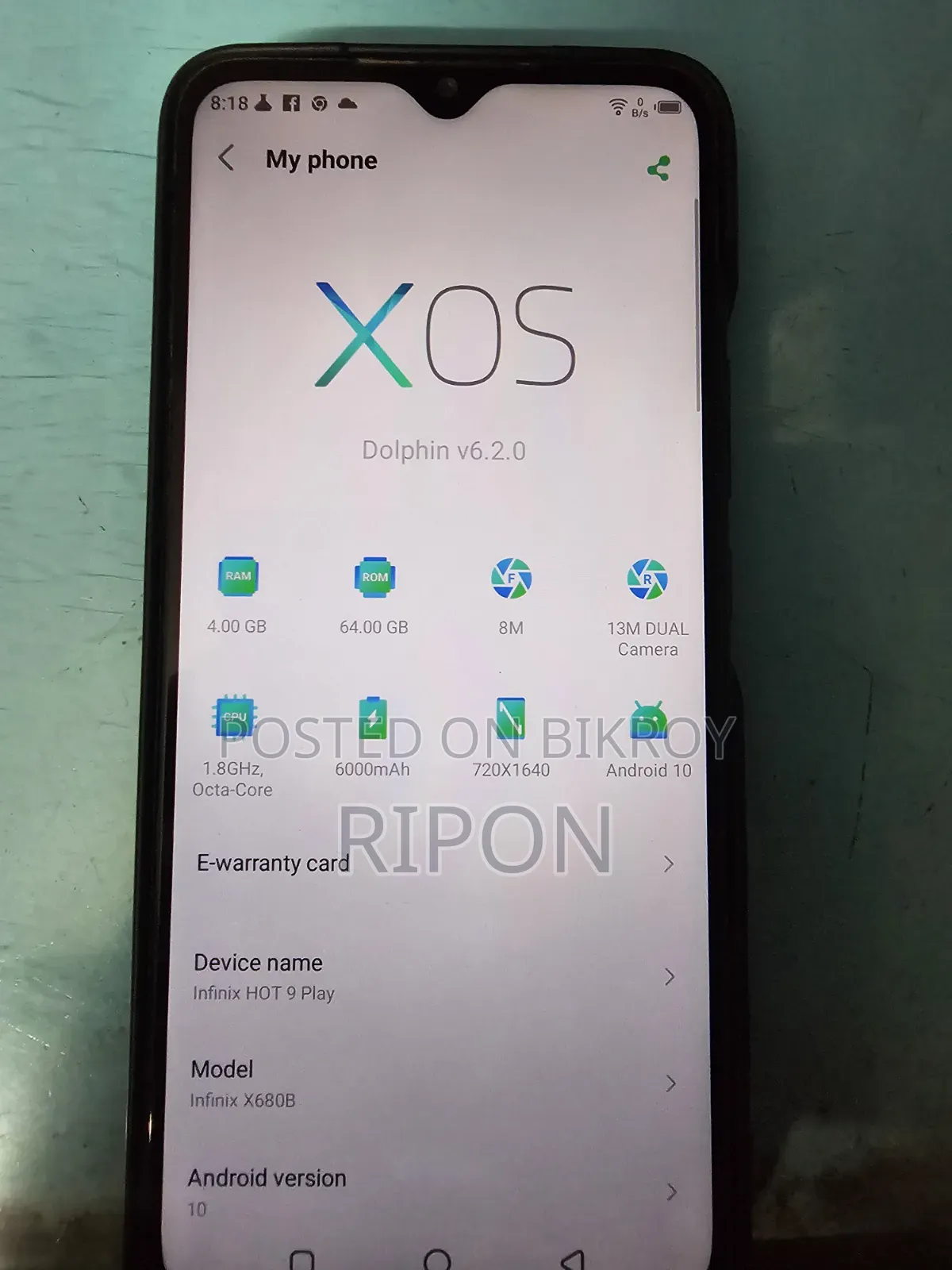 Infinix 64 GB Blue